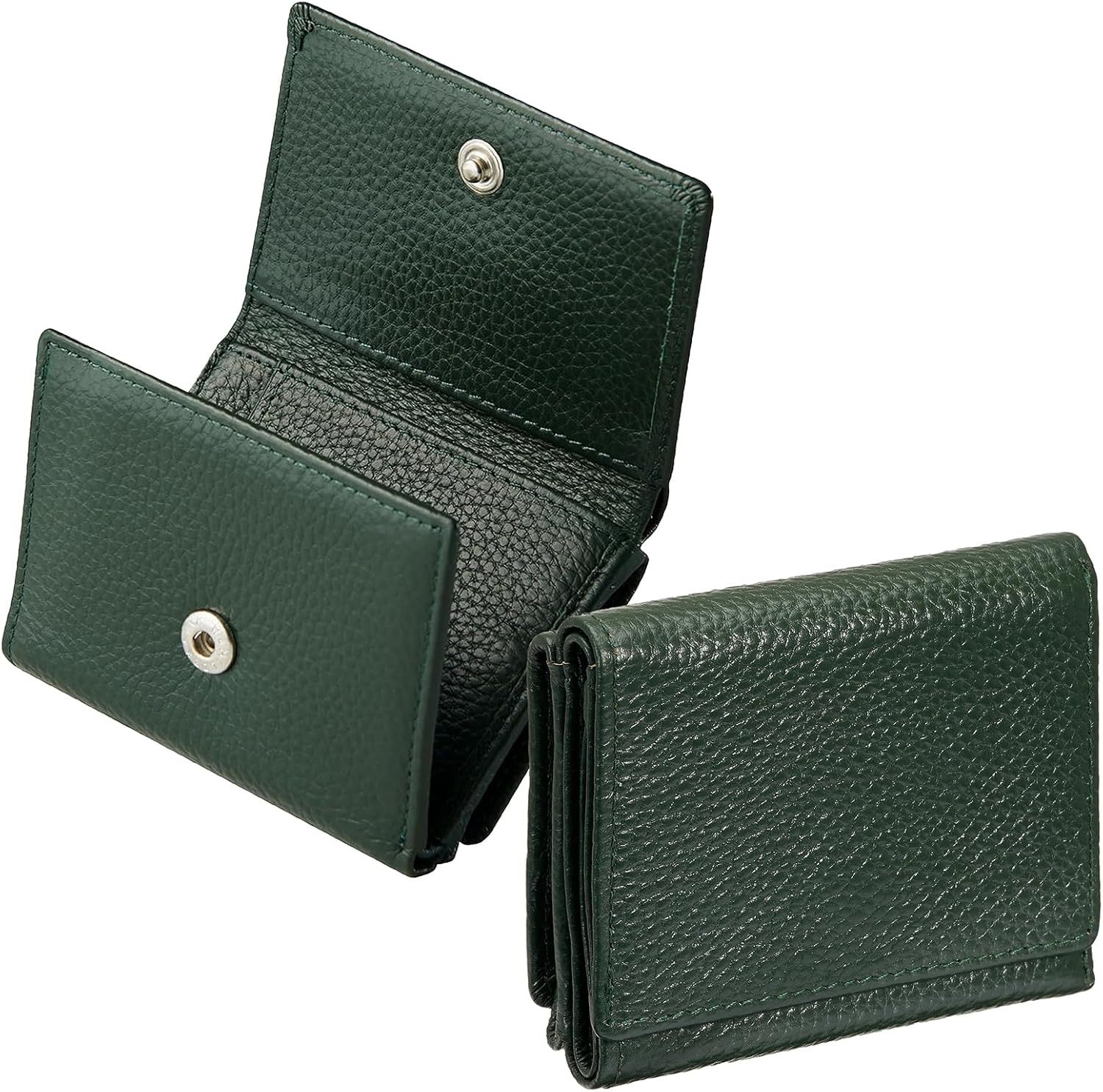 Amazon estilo japonés Lotte litchi billetera pequeña tres plegables antimagnético gran capacidad billetera de cuero