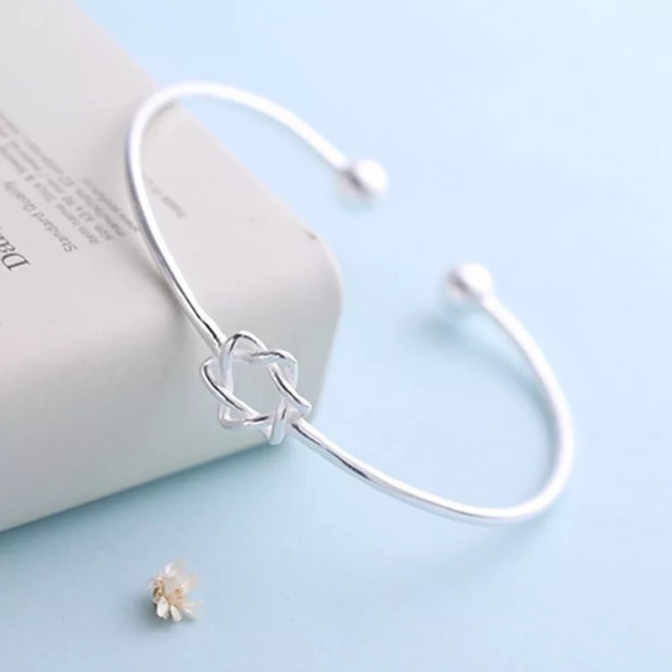 S925 plata esterlina estrella de seis puntas hueco pulsera de la suerte de la estrella estudiante regalo femenino simple fresco abierto