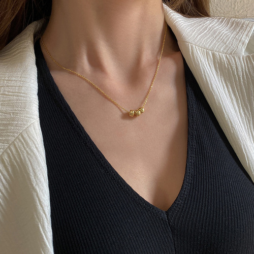 Korean-style fashionable new three-ring necklace creative simple versatile women's necklace accessory trendy accessories cross-border supply wholesale