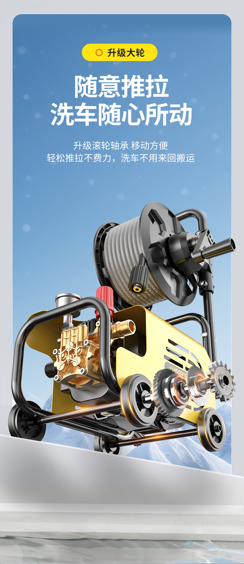 Car Washing Machine Artifact High-pressure Water Gun High-power 220v Household Portable Floor Scrubbing Powerful Cleaning Machine Water Pump
