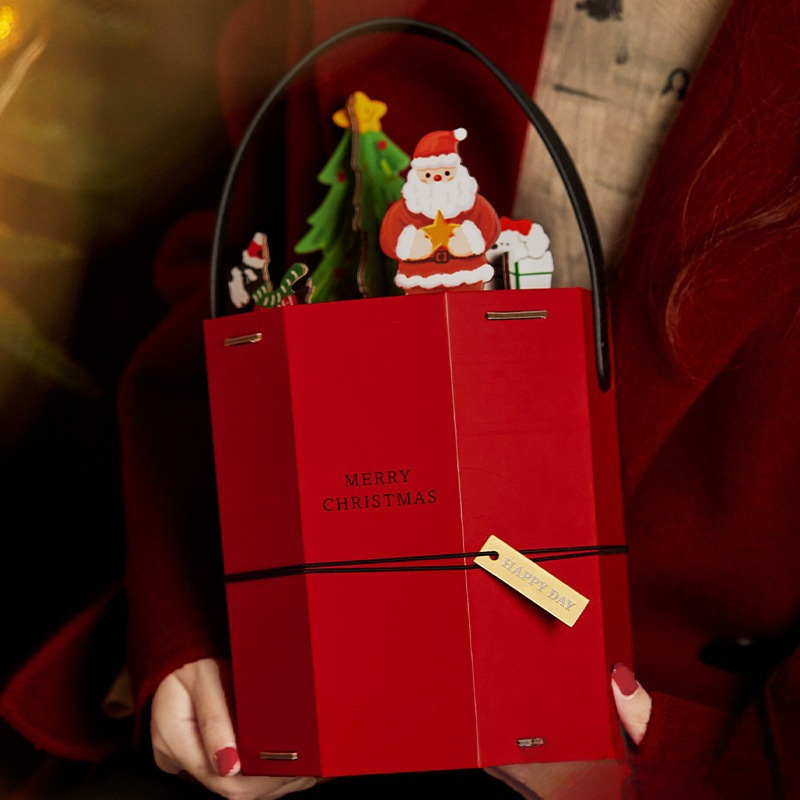 圣诞节礼盒包装创意八边形牛轧糖果曲奇饼干雪花酥伴手空