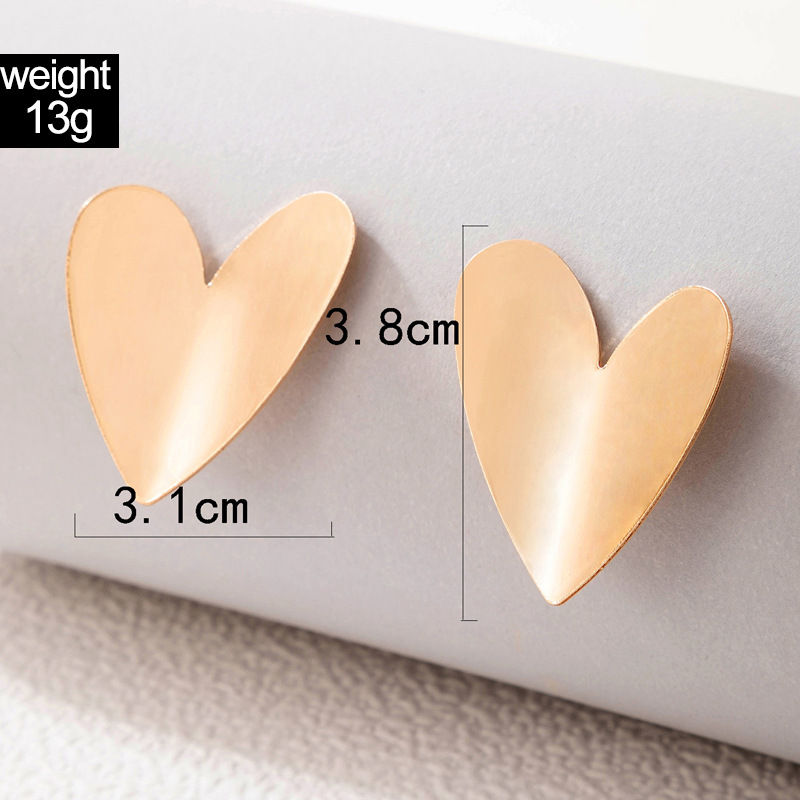 Fashion Alloy Heart Pendant Geometric Square Earrings display picture 4