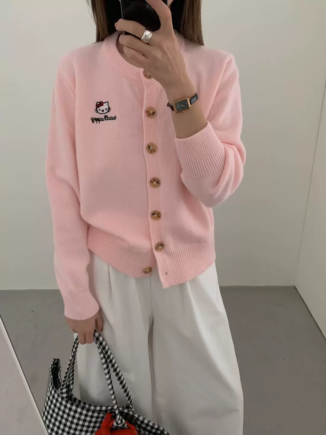 小清新甜美卡通猫咪刺绣开衫毛衣女2025秋冬新款韩系百搭针织外穿