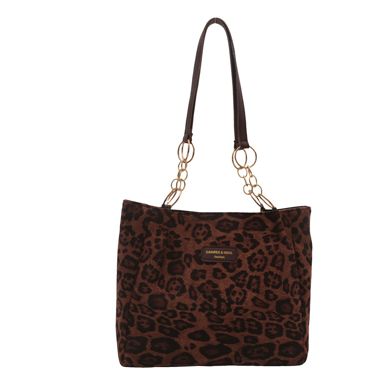 Bolsas de moda de leopardo de mujer, bolsas de tote de viento perezoso, 2024, bolsas de brazo nuevas, bolsas de hombro casuales de estilo europeo y americano
