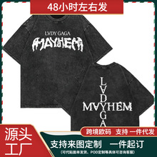 Cotton Acid Washed Vintage Lady Gaga Mayhem T Shirt Fashion