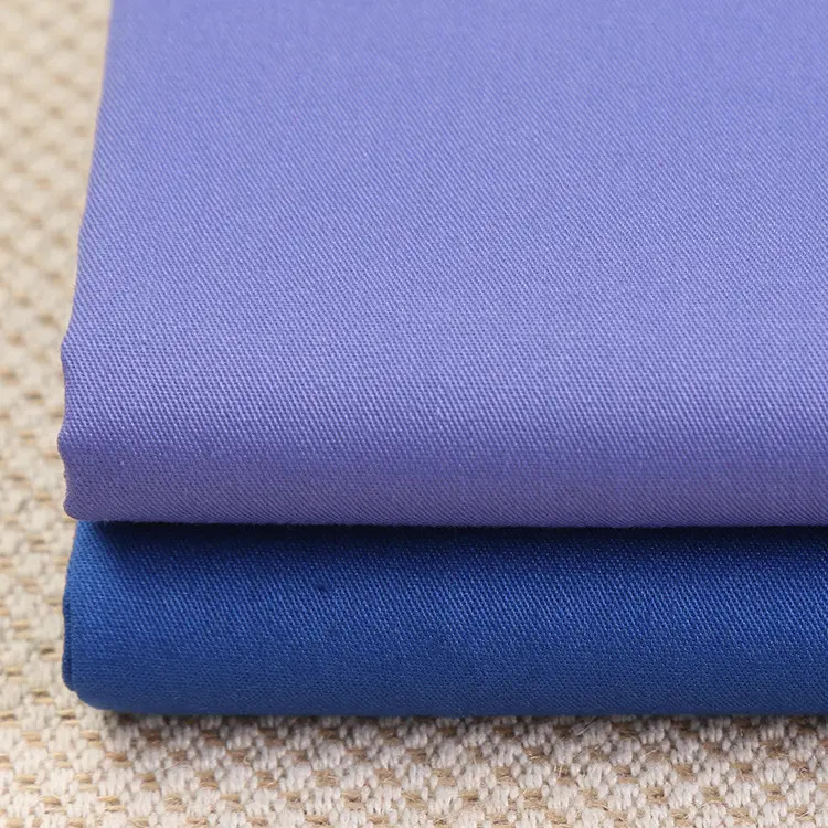 80 algodón 20 poliéster azul mezcla de algodón tela de camisa de hombre