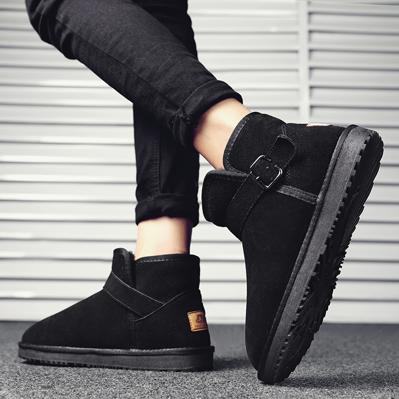 Nordost-Schneestiefel für Männer im Winter, warm und plüschig, dick, Größe 45, kurzes Rohr, Paar 46, Brot, große Baumwollschuhe für_voghion.com