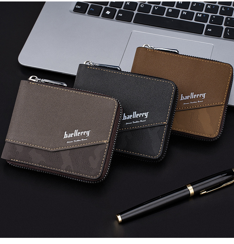 60g Weight Polyester Lining Material Zipper Closure Type Small Wallets Bags Type 1 Piece Quantity Casual, Daily Occasion Pu Leather Material Solid Color Pattern All Seasons Season Men's Gender Basic Style Square Shape Men's Solid Color Pu Leather Zipper Small Wallets 9
