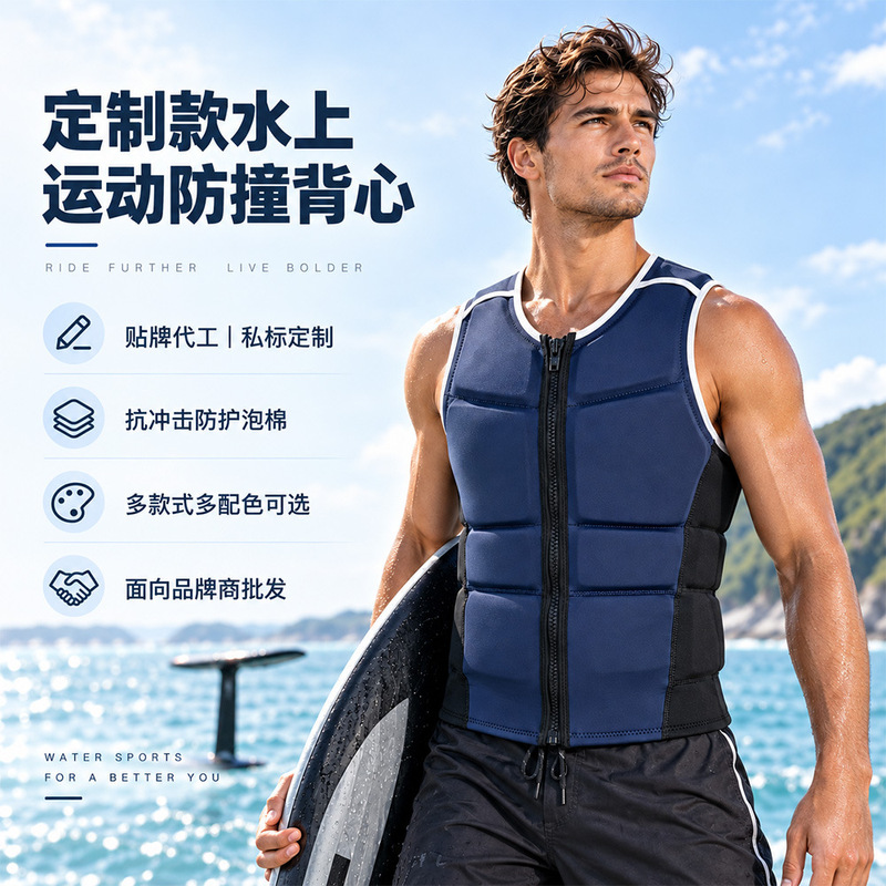 New surf life vest, anti-drowning, anti-collision, tight-fitting, buoyant, adult vest, manufacturer customization New surf life vest, anti-drowning, anti-collision, tight-fitting, buoyant, adult vest, manufacturer customization