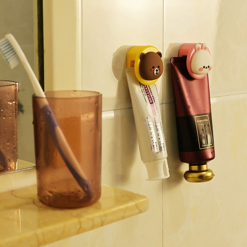 Стойка для зубной пасты без перфорации Мультяшная полка сетка красная ладонь зубная паста полка без следов моет для лица