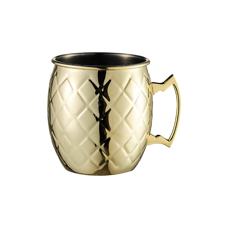 Taza de mula Bar 304 Acero inoxidable Metal Mark Moscú Copa de punto de martillo Julipu Copas de vino de cola de pollo de cobre transfronterizo
