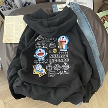 纸袋家！Foeverrich纸袋家320g纯棉毛圈后背卡通刺绣连帽卫衣女