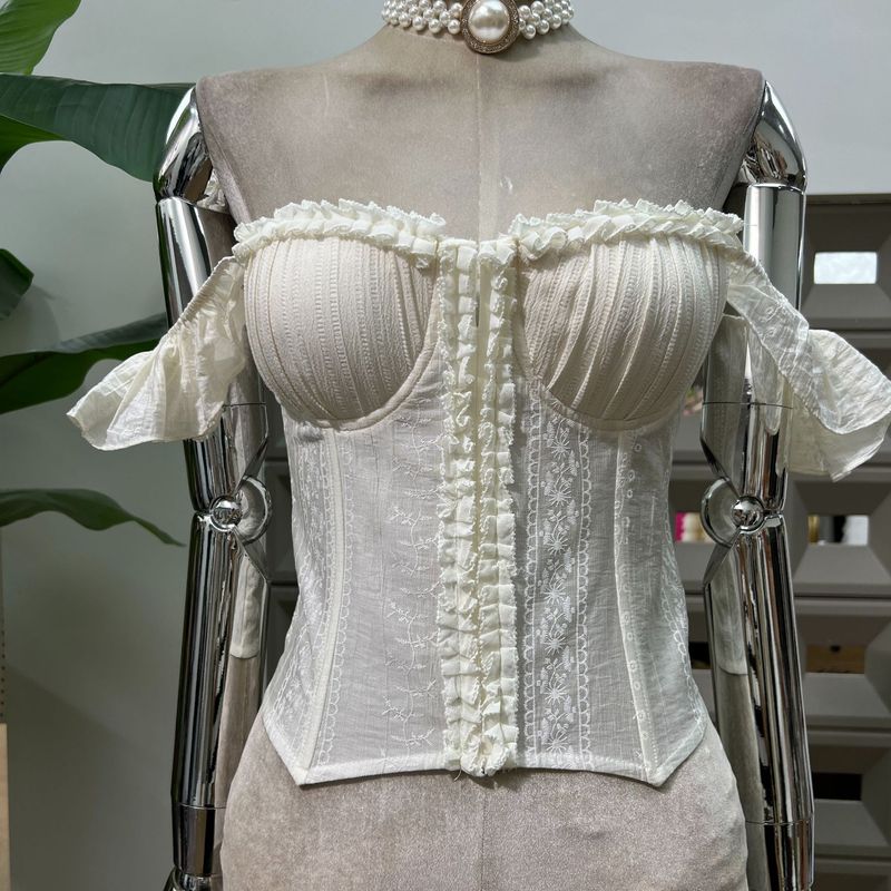 アマゾンガールスイートスタイルフィッシュボーンチューブトップ+ケーキジャカードショートスカートミルクアプリコットスーツ夏の女性用|undefined