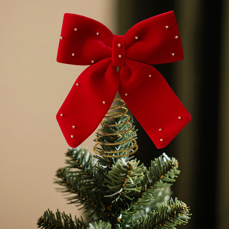 New burgundy velvet tree top star Christmas tree decoration…