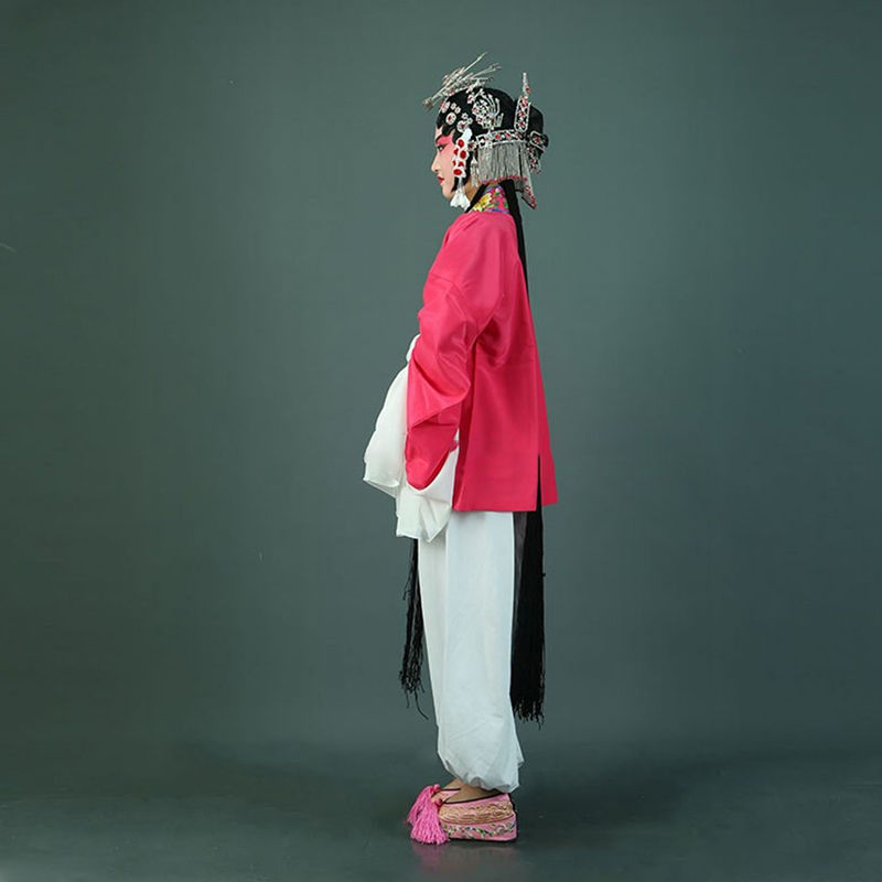 戏曲服装青衣京剧排练服戏剧花旦小姐练功服软水袖演出上衣女甩袖|undefined