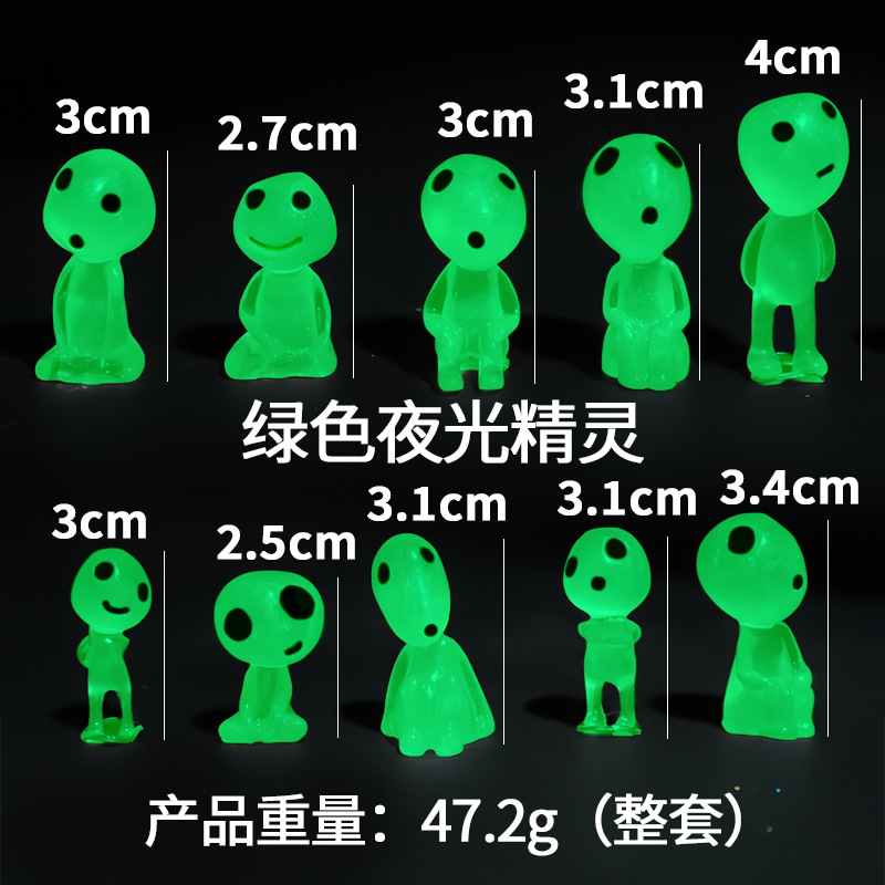 Dibujos animados japoneses colección tridimensional modelo de figura bosque alienígena resina brillará árbol luminoso elfo berserk