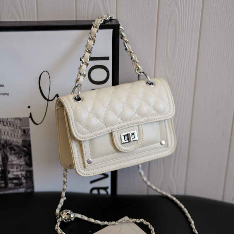 One-shoulder bag, small bag, chain, shoulder bag with diamond pattern
