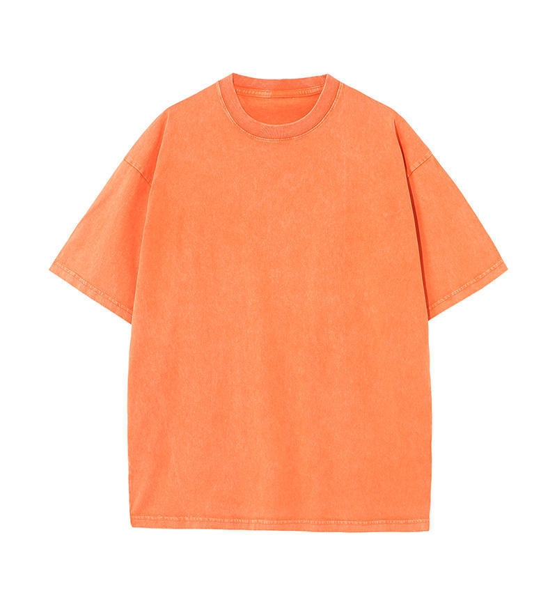 Transfronterizo europeo y americano pesado copo de nieve frito algodón retro lavado y viejo OVERSIZE camiseta de manga corta personalizada de marca de moda de bricolaje