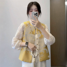 新中式国风刺绣马夹外套女款2025春季新款重工复古坎肩马甲衬衫潮
