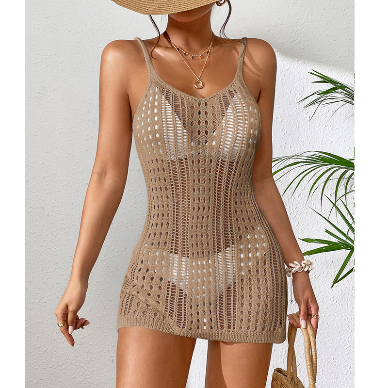 91g Weight Above Knee Dress Length Type Sleeveless Sleeve Length Sundress Dresses Type Polyester Fabric Type High Waist Waist Line 1 Piece Quantity Fitness, Swimming Occasion U Neck Neckline Slim Fit Type Solid Color Pattern Women's Gender Sexy Style Women's Solid Color Sexy Cover Ups 6