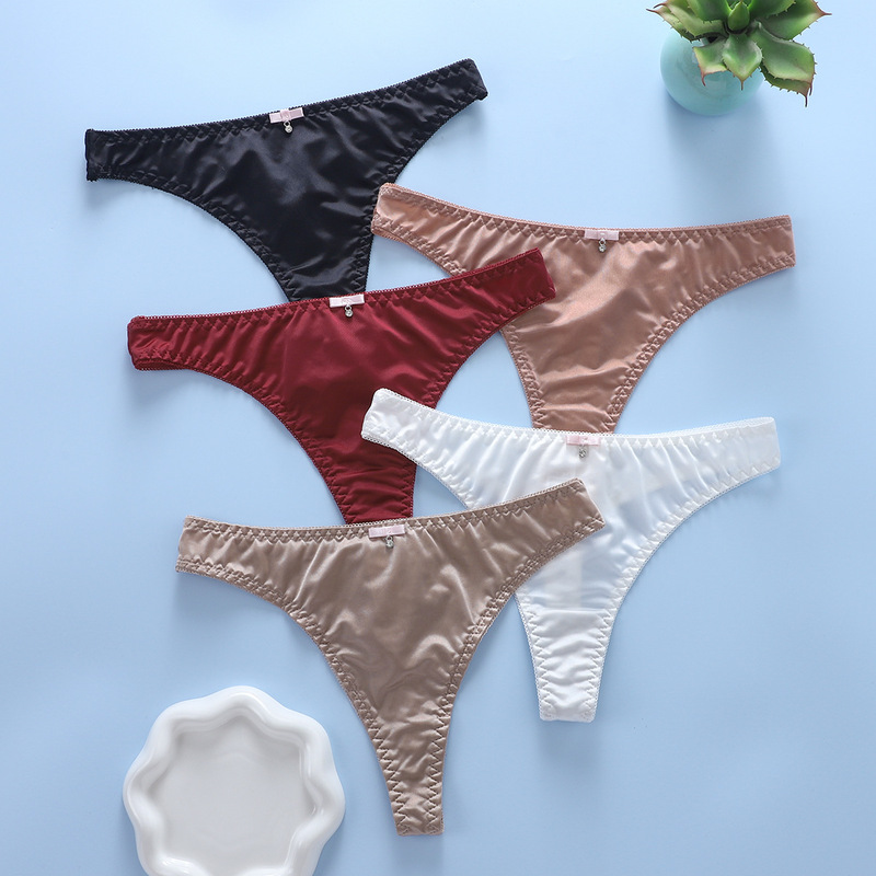 European and American Cross-Border Foreign Trade New Style Ice Silk Solid Color Women's Thong Comfortable Breathable Low-Waist Underwear European and American Cross-Border Foreign Trade New Style Ice Silk Solid Color Women's Thong Comfortable Breathable Low-Waist Underwear