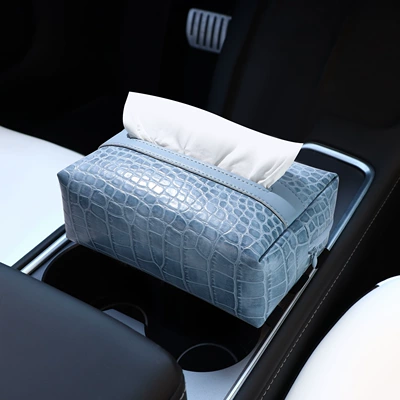 Tissue Storage Box, New Creative – Car tissue box/set - armrest-box-strap-blue