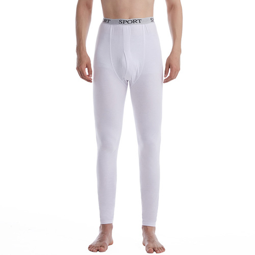 New Autumn and Winter Thin Lycra Cotton Men's Autumn Pants Youth Slim Elastic Warm Pants Pure Cotton Line Pants Leggings