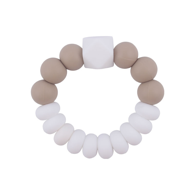 Nuevo bebé suministros de silicona mordedor DIY bebé octogonal Cuentas planas mordedura molar mordedor pulsera juguete