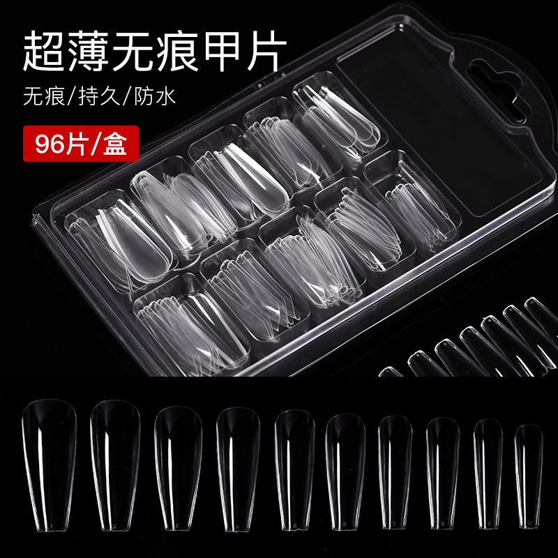 Nail Art Nail Tips, Removable Fake Nail Patches, Wearable Nails for Women, Ultra-Thin, Traceless, Fully Transparent, Matte Extension Nails