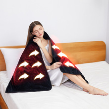 跨境熱賣單人發熱毛毯冬季家用便攜地暖墊USB加熱披肩暖身電熱毯