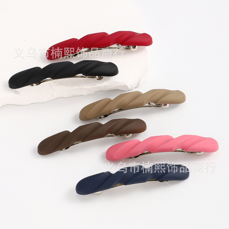 Cross-Border Amazon 2026 New Rectangular Twist Spring Clip with Matte Finish and High-End Feel for Half-Up Hairstyles Cross-Border Amazon 2026 New Rectangular Twist Spring Clip with Matte Finish and High-End Feel for Half-Up Hairstyles