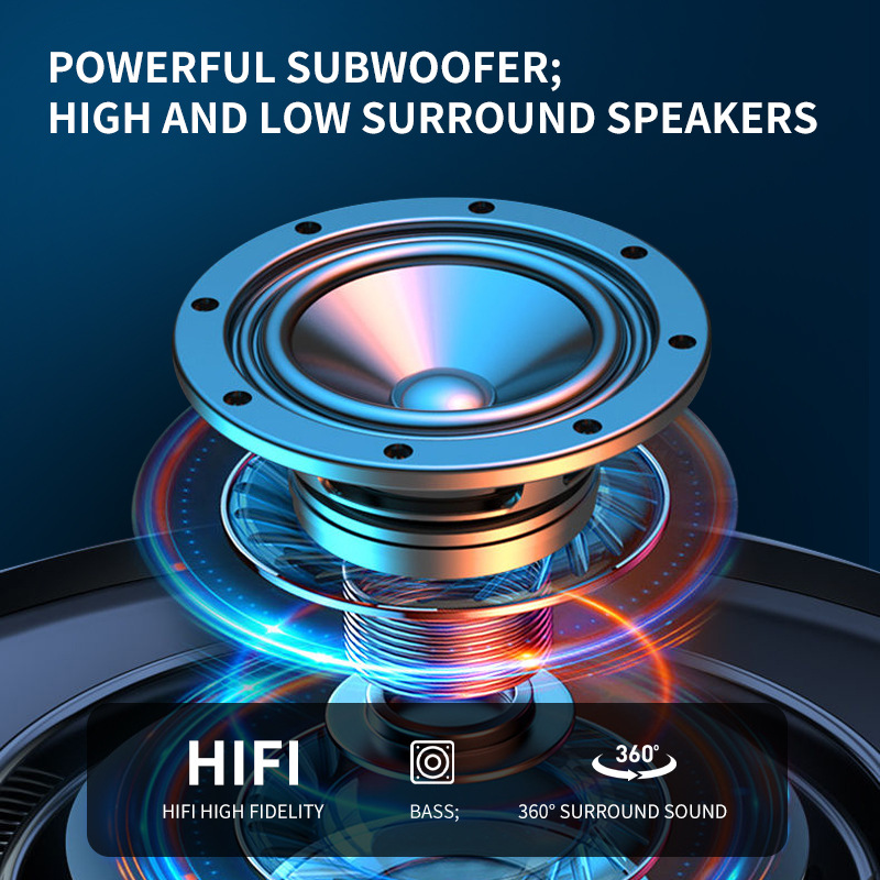 2025 Grensoverschrijdende bestseller Draadloze Bluetooth Mini Kleurrijke RGB Draagbare Waterdichte Buitenluidspreker Fabriek Direct leverbaar_voghion.com