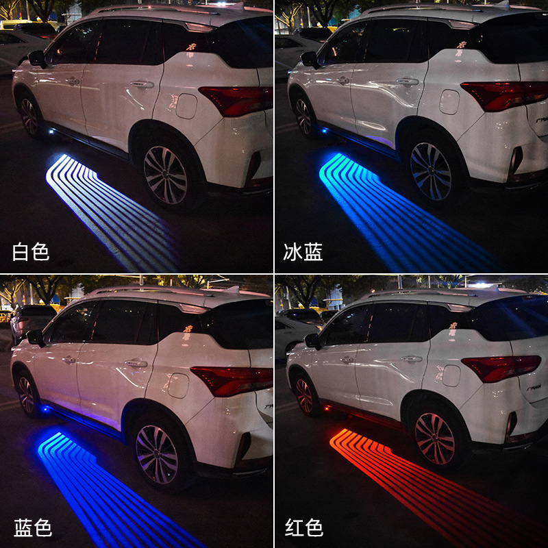 Coche alas de Ángel Luz de bienvenida lámpara de proyección chasis LED modificado decorativo manta alas lámpara láser