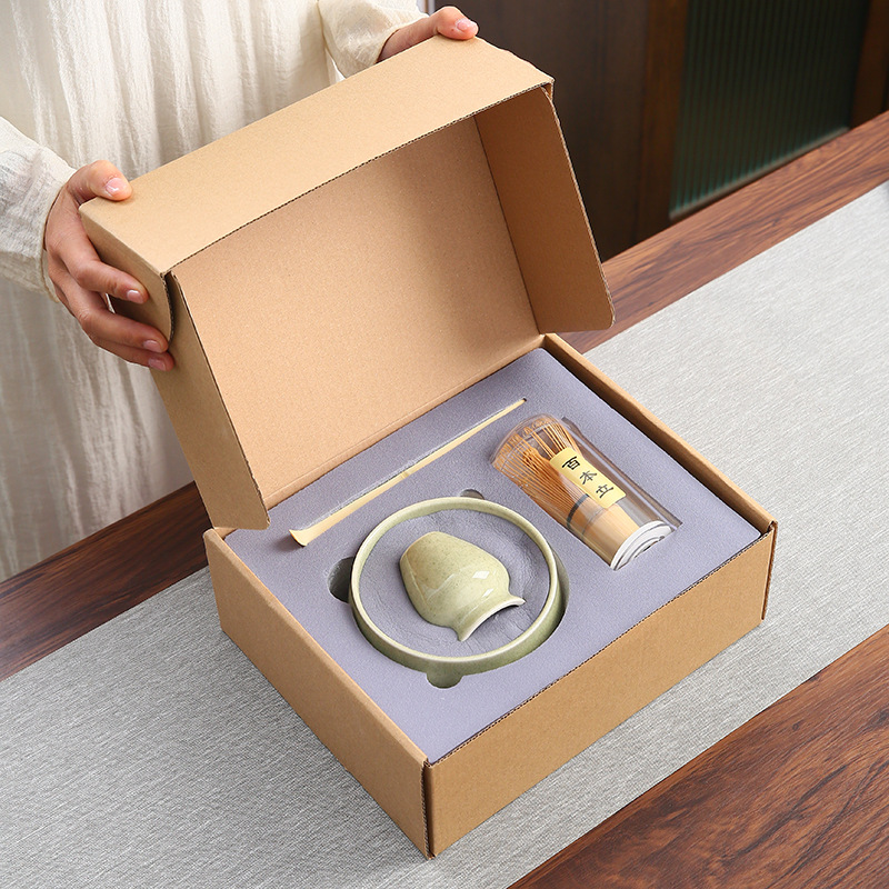 Caja de regalo de estilo japonés Tazón de matcha de cerámica Tazón de té Baibenli Combinación de té de la dinastía Song Juego de herramientas de té de matcha