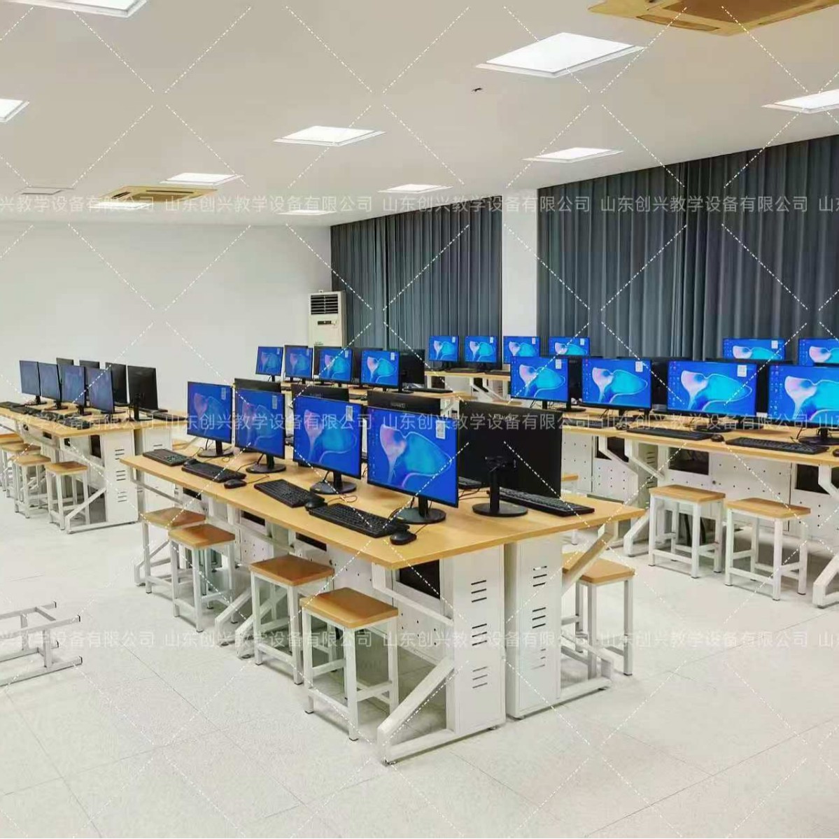 School Computer Room Computer Desk All-In-One Computer Desktop Table Primary and Secondary School Students Cloud Desktop Computer Room Double Computer Room