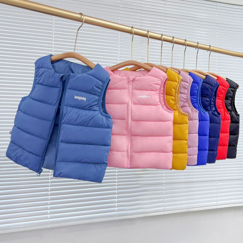 Autumn and Winter new children's down cotton vest boys and girls wear cotton vest inside and outside baby thickened warm clothes vest