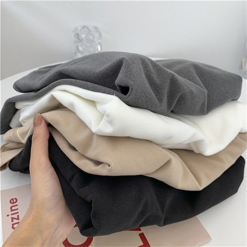 Warm Underwear for Women, Autumn and Winter, Long Sleeve T-Shirt with Felted Fabric, Slim Fit, White Top for Women, Korean Fashion 