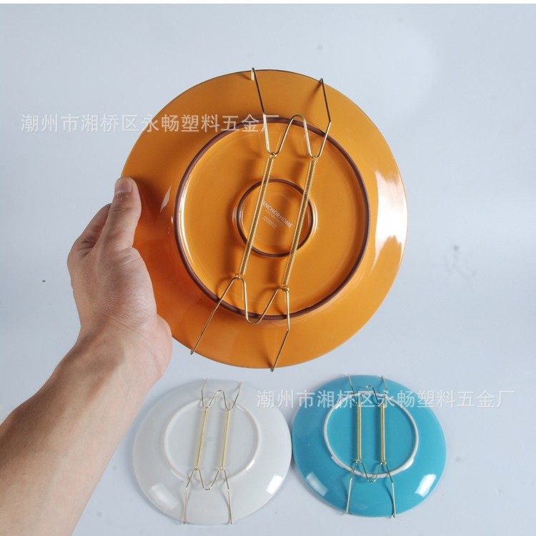 大量现货12寸盘用W型装饰盘挂钩 隐形弹簧挂盘钩 弹簧盘子挂钩