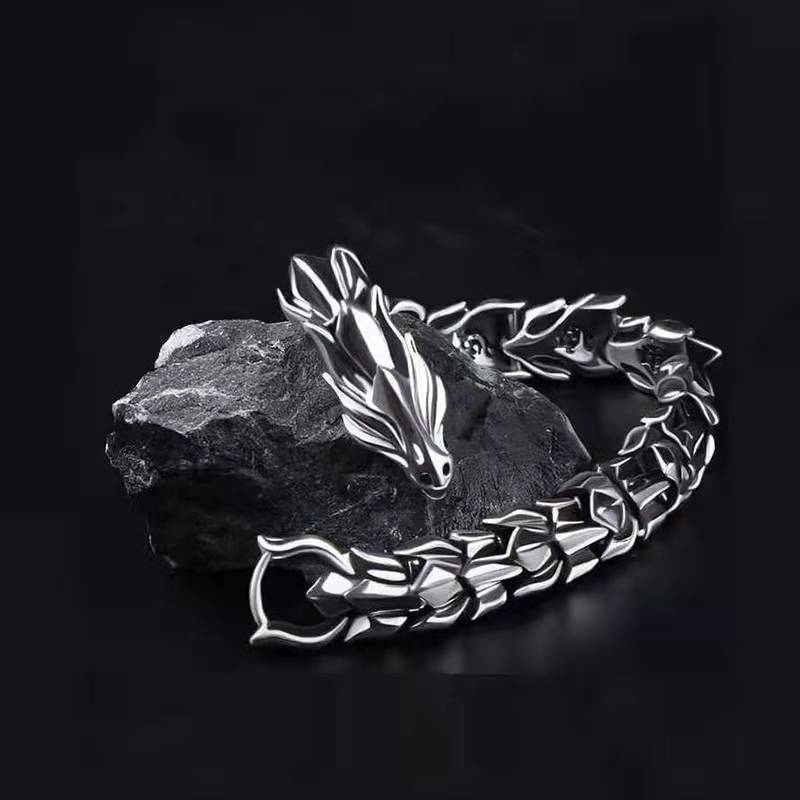 Solid Color, Keel Pattern Hip-Hop Retro Solid Color Keel Alloy Plating Men's Bracelets Men's Chain Bracelets