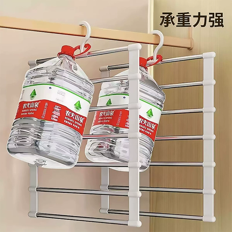 Ladder trouser rack multi-layer household seamless trouser clip multi-functional folding trouser rack wardrobe space-saving storage rack factory