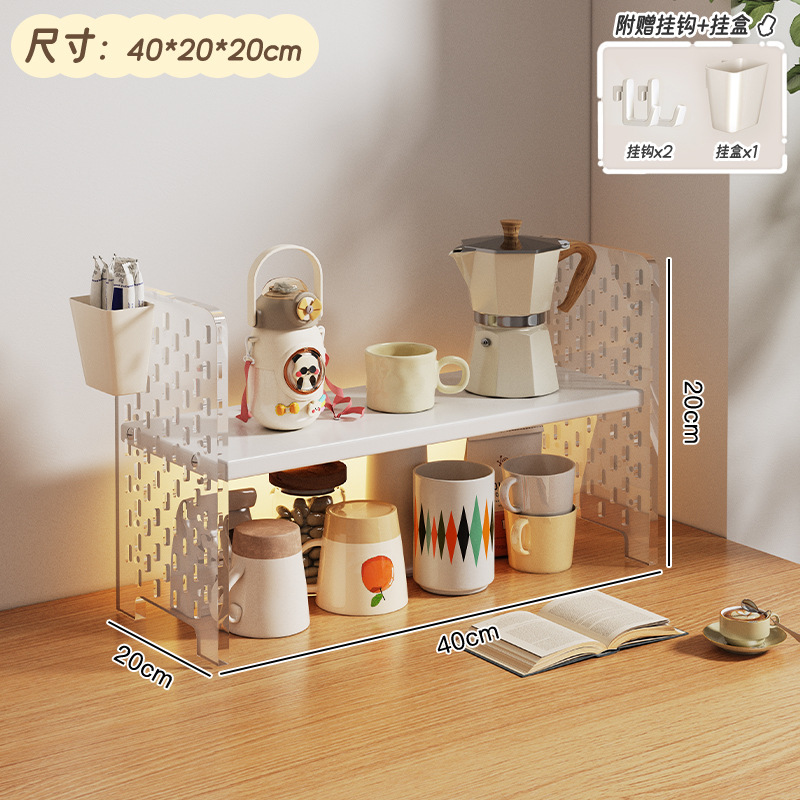 Taza de mesa almacenamiento estante acrílico taza de agua estante de té estante de mesa sala de té esquina de café estante de exhibición