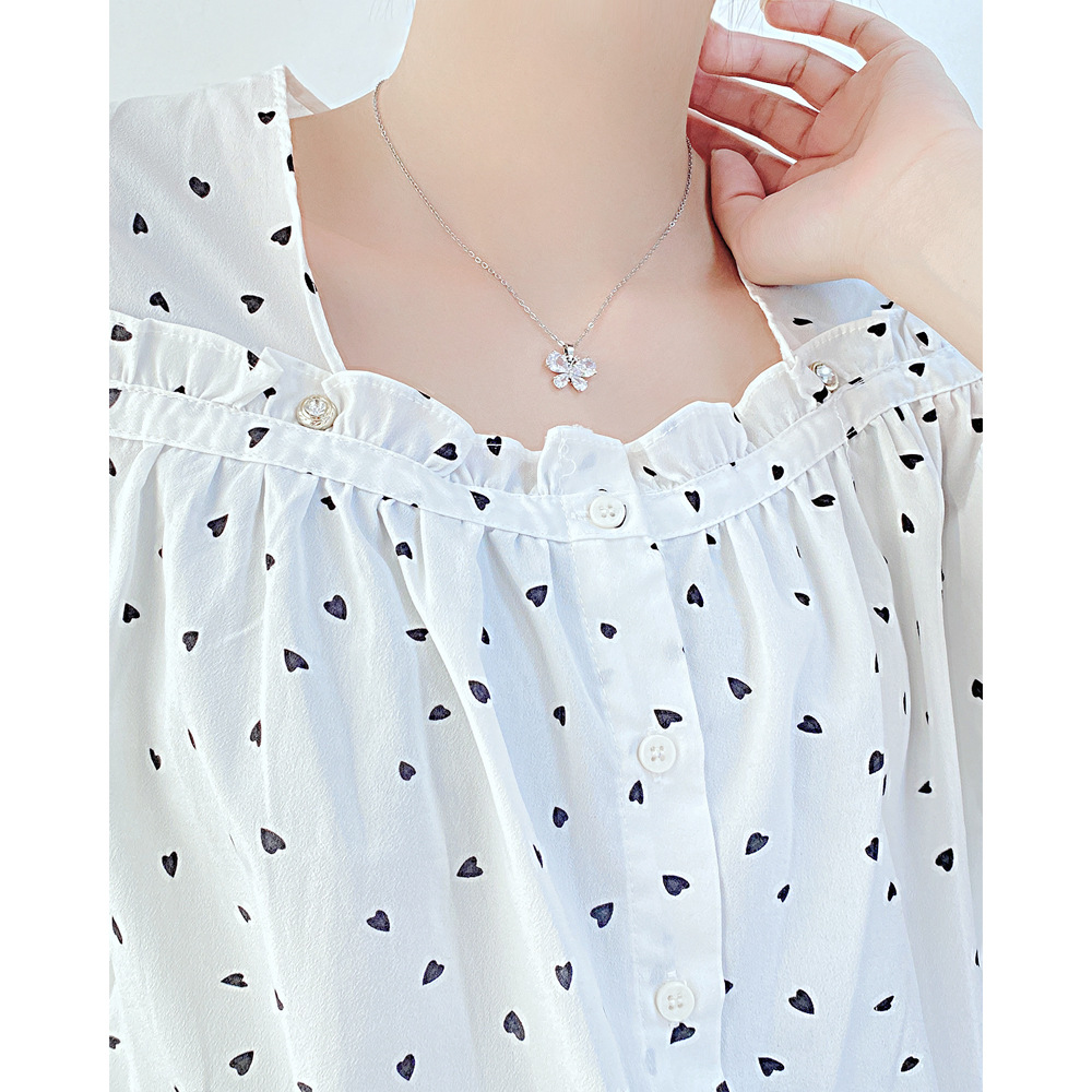 Sweet Butterfly Stainless Steel Plating Metal Earrings Necklace