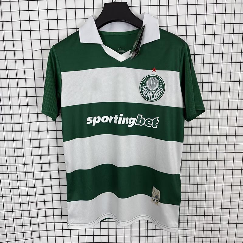 Camiseta de Fútbol del Palmeiras de Poliéster Personalizable y Manga Corta para Deportes