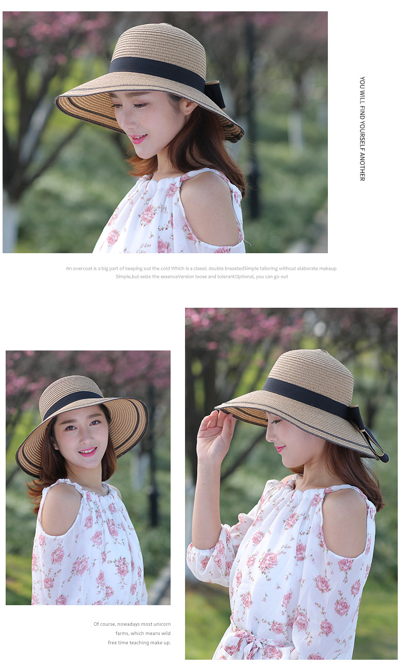 Women's Pastoral Simple Style Solid Color Big Eaves Straw Hat display picture 2