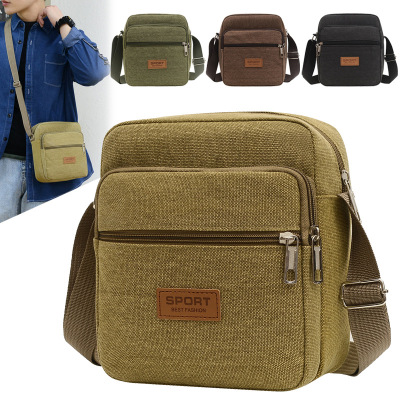 Men's canvas High-capacity The single shoulder bag fashion Korean Edition man Inclined shoulder bag Business Messenger packing Single backpack