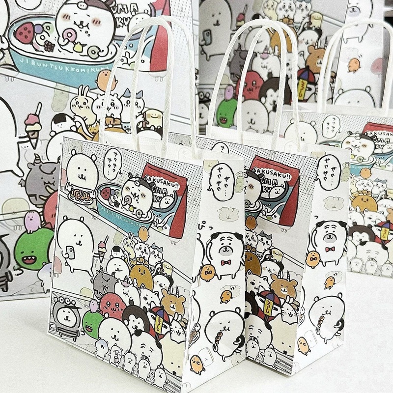 コミックグルメ自虐クマギフトバッグ大容量クラフト紙バッグ高価値誕生日パーティー Jiyikawa ギフトバッグ|undefined