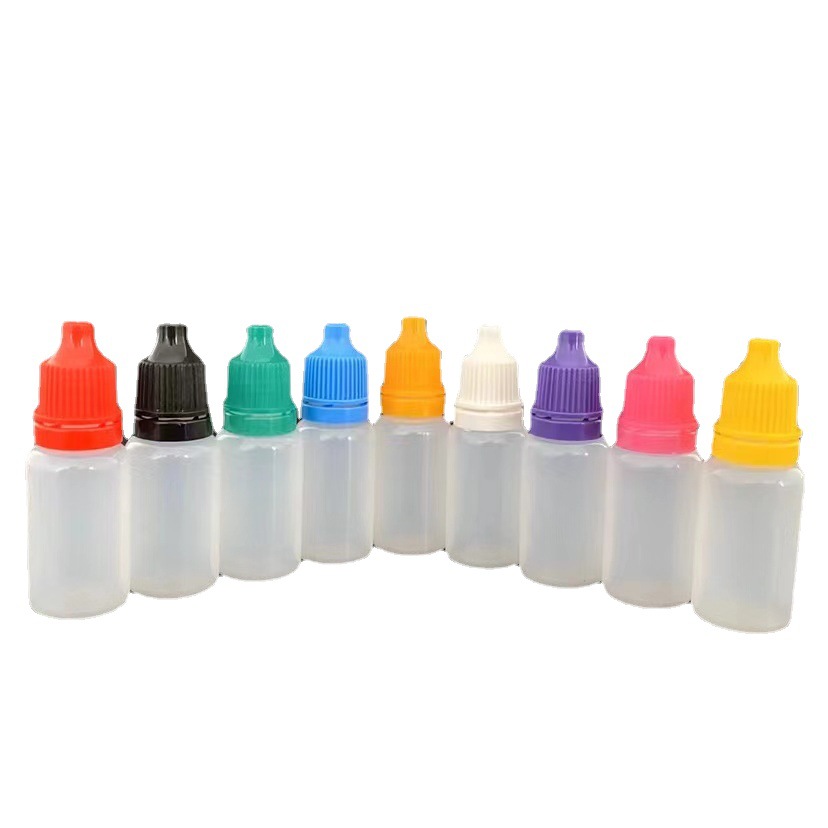 Botella de goteo de plástico Botella de gotas para los ojos de boca afilada de 5ml Botella de dispensación de 10ml 20ml Botella de medicina pequeña extruida líquida Spot al por mayor