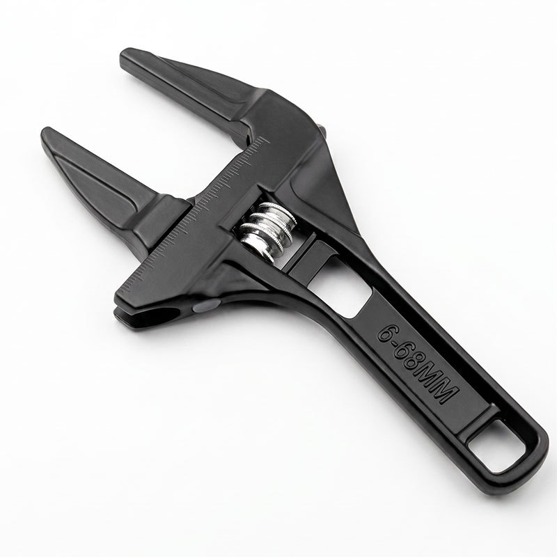 Llave Ajustable de Mango Corto para Plomería de Aleación de Aluminio Gran Apertura para Baño y Tuberías