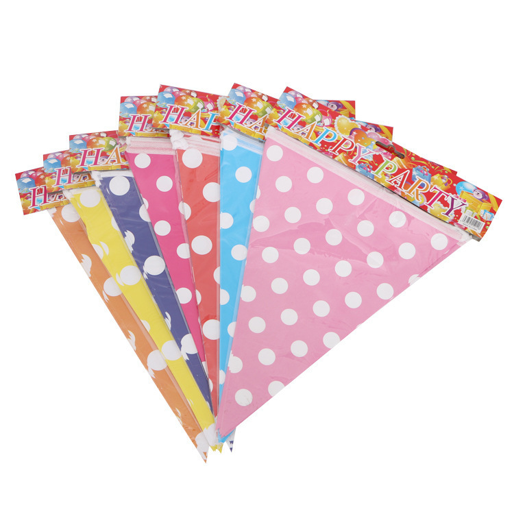 Pequeño punto triángulo de papel bandera bebé cumpleaños decoración de fondo bandera colgante Bandera de cumpleaños bandera en stock al por mayor