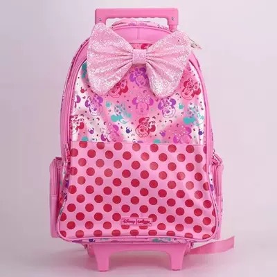 Australia smiggle rosa Minnie mochila de hombro tirón mochila de comidas para niños de escuela primaria conjunto de mochila